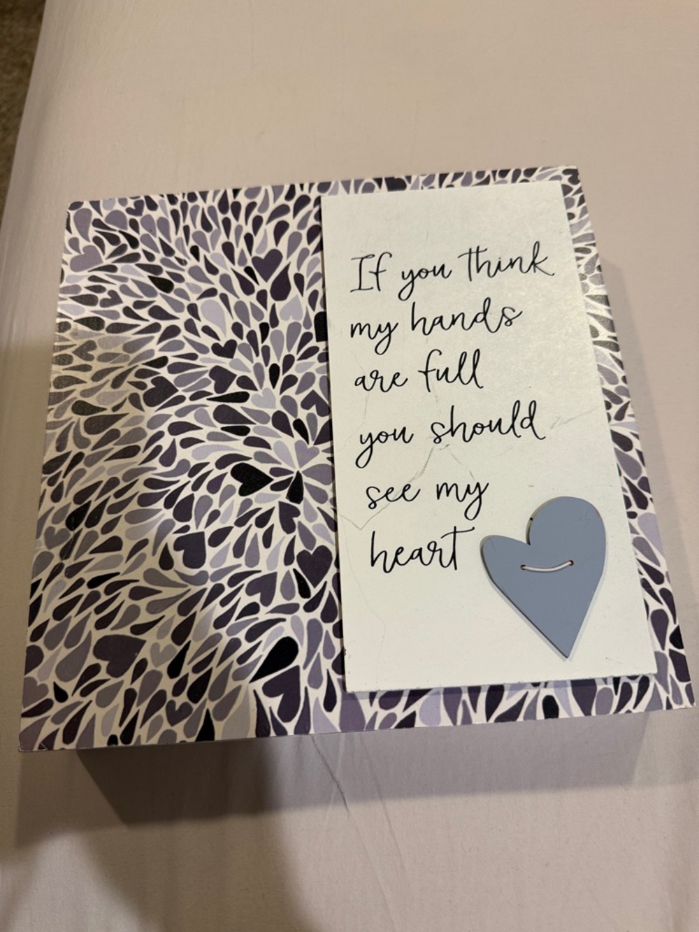 Boston Warehouse Lavender and White Heart Sentiment Wall Art